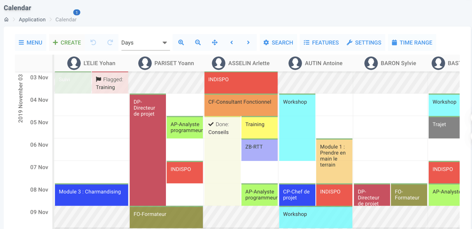 planning equipe